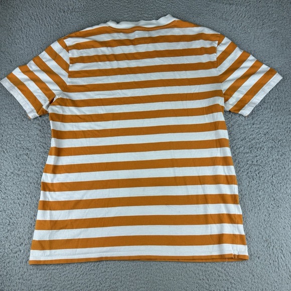 Guess Los Angeles Striped T Shirt Embroidered Adult Size Small Orange White - Picture 7 of 9